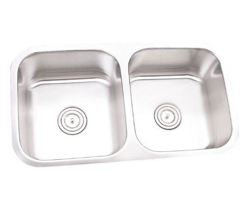 32 Inch - 16 Gauge Stainless Steel 50/50 Undermount Double Bowl Kitchen Sink