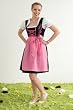 Edelnice- 3-teiliges DIRNDL in schwarz mit passender pinker Sch�rze und wei�er Bustierbluse