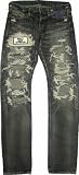 Size【30】ヒステリックグラマー ワッペンクラッシュ加工スーパースリムデニムパンツ 黒【黒】【新品】の画像