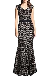 Lace Mermaid Sleeveless Polyester Maxi Dress 