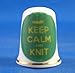 Porcelain China Thimble - Keep Calm and Knit