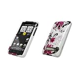 Premium White with Purple Flowers Snap-On Cover Hard Case Cell Phone Protec ....