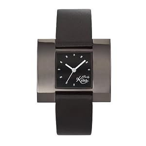 Trendy Kiss - TC5262-20 - Montre Femme - Quartz Analogique - Cadran Noir - Bracelet Cuir Noir