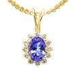 14K Yellow Gold Tanzanite and Diamond Pendant