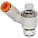 SMC AS Air Flow Control Valve, PBT & Nickel Plated Brass, Universal, With Sealant, NPT Male X Push-to-Connect Fitting