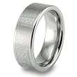 Flat Polished Tungsten Carbide Ring with Intricate Laser Design (8.0mm) - Sizes 7 - 13