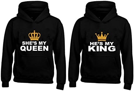 Couple Hoodie - He's my King &amp; She's my Queen Matching Hoodies