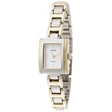 Water Resistant Watch, Carriage by Timex Womens Two-Tone Square Case White Dial Two-Tone Bracelet Watch
