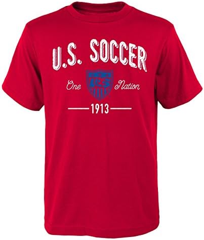 World Cup Soccer United States Boys "Arch" Short Sleeve Tee, Medium (10-12), Red