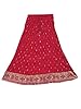 Peasant Boho Long Skirt Cotton Crinkled Printed Red Maxi Skirts Womans
