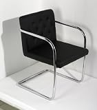 Design Lounge Sessel / Freischwinger in schwarz, Barhocker /