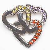925 Sterling Silver Rhodium Finished with inlaid CZ (A) stones- Three Heart Pendant