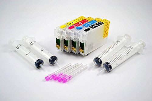 Inksky EMPTY Refillable Cartridges for Epson Cartridges T1331 T13032 T1333 T1334 4colors FOR epson Stylus T12 T22 TX120 129 TX320F TX420W N11 NX125 NX420 TX320F TX325F 320 325 525 625 630 633