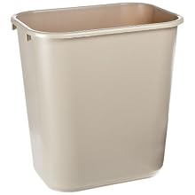 Rubbermaid Commercial 7-Gallon Trash Can, Rectangular, Beige