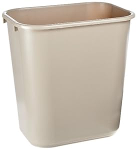 Rubbermaid Commercial Plastic 7-Gallon Trash Can, Beige