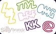 Silly Bandz "Chat" Bandz (24 Bandz Per Pack) - 6 Different Styles: LOL, KK, BFF, TTYL, OMG, & @ !!