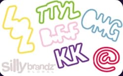 Silly Bandz "Chat" Bandz (24 Bandz Per Pack) - 6 Different Styles: LOL, KK, BFF, TTYL, OMG, & @ !!