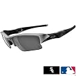 Oakley Chicago White Sox Flak Jacket XLJ Men's Special Editions Major League Baseball Sportswear Sunglasses w/ Free B&F Heart Sticker Bundle - Silver/Black Iridium