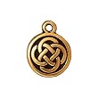 22K Gold Plated Lead-Free Pewter Celtic Knot Round Charm 15mm (1)