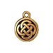 22K Gold Plated Lead-Free Pewter Celtic Knot Round Charm 15mm (1)