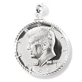 Sterling Silver 1964 Silver Proof JFK Half Dollar Pendant