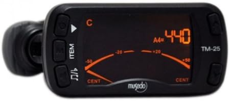 NEW Musedo | Universal Mini 1.77" LCD 3-in-1 Clip-on Metronome Tuner, TM-25 for Chromatic, Guitar, Bass, Violin and Ukulele