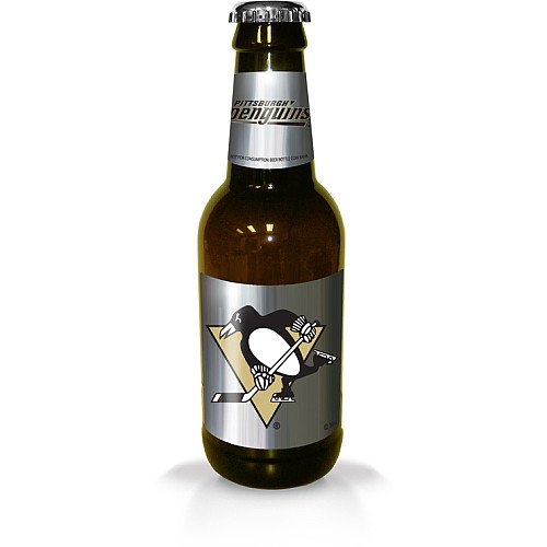 Mustang Pittsburgh Penguins Beer Bottle Bank 14 Inch