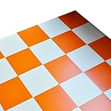[ハリーオリジナル] リフォームするなら少量パックが便利で使いやすい ハリーDIY カラーフロアタイル 30cm角 [20枚パック] (マット オレンジ×ホワイト)