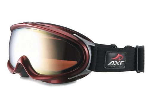 AXE[アックス] 偏光スノーボード[スノボー]/スキー ゴーグル 曇り止め機能付 ’09～10年モデル◆クロムレッド