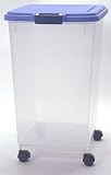 Pet Food Storage Container - Clear Plastic XL (Clear/Blue) (XL - 24