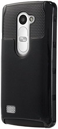 Deego LG Leon Case, LG Tribute 2 Case, Peony Hybrid Armor Dual Layer Rugged Hard Protective Case Cover For LG Leon C40 H340N H320N (Black+Black)
