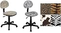 SC117-237 OFFICE STAR WORK SMART ZEBRA ANIMAL PRINT FABRIC ARMLESS DESK CHAIRS