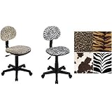 SC117-237 OFFICE STAR WORKSMART ZEBRA ANIMAL PRINT FABRIC ARMLESS DESK CHAIRS by Chairs ObiwanSales