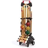 #1 Best Wooden Croquet Set 6-player Family Fun Barbecue Reunion Summer Beach Lake Camping Patio Outdoor Entertainment Field Yard Sun Competition Six Player Croquet Set with Caddy by EastPoint Sports