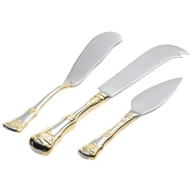 Royal Albert Old Country Roses 3 Pc. Cheese Knife Spreader Set by Godinger