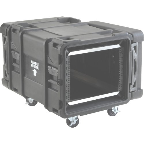 SKB 8U Industrial Shock Rack 28 Deep x 14 High Fits Dell Servers with Square Holes or Large Round Rack Mount Holes
