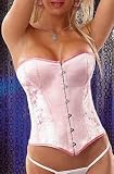 Sexy Pink Satiny Brocade Fashion Steel Boned Corset S - 4X Sizes
