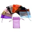 12 Organza Drawstring Pouches Gift Bags Assorted Colors 4x5"