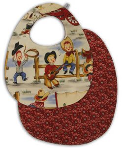 Lilypad Baby Reversible Baby Bib- Vintage Cowboy Children
