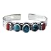 Sterling Silver Coral and Turquoise Bracelets for Women Dia 2.3 Inches