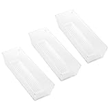 InterDesign Sierra Kitchen Drawer Organizer for Silverware, Spatulas, Gadgets - Set of 3, 3" x 9" x 
