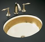 KOHLER K-14218-S1-96 Saree Design on Caxton Undercounter Lavatory, Biscuit