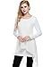 Meaneor Women Long Sleeve Irregular Hem Layered Chiffon Shirts Casual Tunic Top