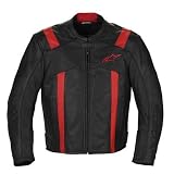 Alpinestars Rod Leather Motorcycle Jacket Black/Red Small