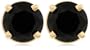 14k Yellow Gold Black Diamond Stud Earrings (1 cttw)
