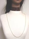 Off White Small Ivory Pearl Long Chain Necklace and Eye Glass Holder