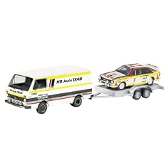 Dickie-Schuco 452587700 - Schuco - Set AUDI TEAM 1:87 VW LT 1 Kastenwagen mit Anh�nger und Audi Urquattro #7, Windowbox