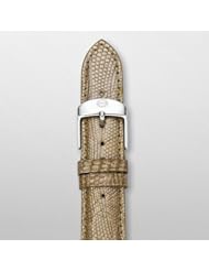 Michele 18 Mm Putty Fashion Lizard Leather Strap