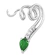 14K White Gold Tsavorite and Diamond Pendant