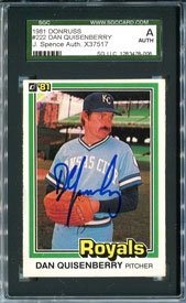 Dan Quisenberry Autographed 1981 Donruss Card